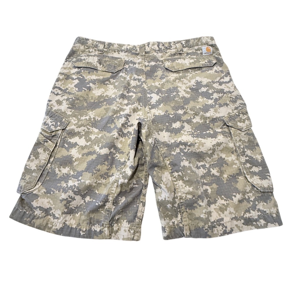 Carhartt Mens Relaxed Fit Digital Camo Ripstop Cargo Shorts Size 40 Green Tan